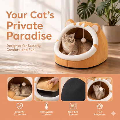 CozyCave™ Calming Pet Bed – Soft Plush Dog & Cat Bed for Deep, Cozy Sleep | Aviora