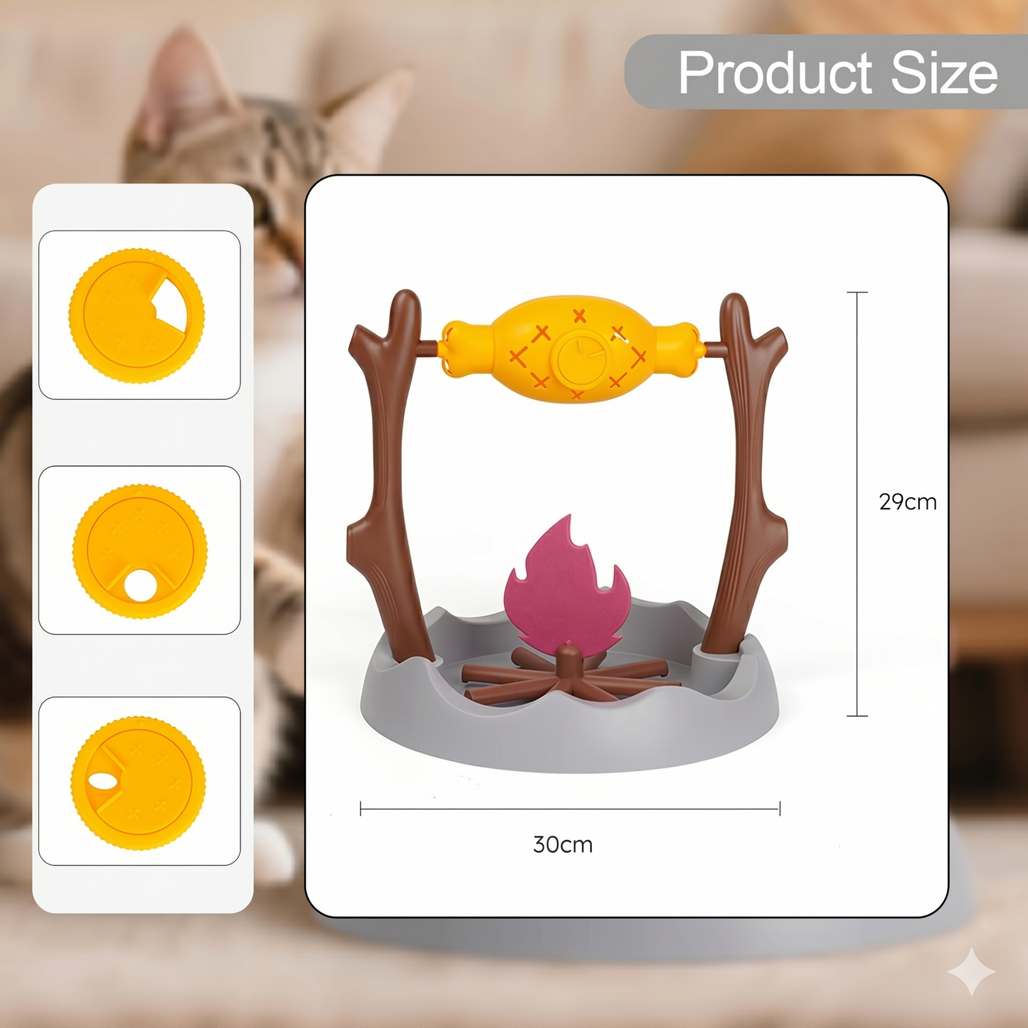 SnackChase™ Interactive Cat Treat Dispenser – Rotating Puzzle Feeder Toy for Indoor Cats | Aviora