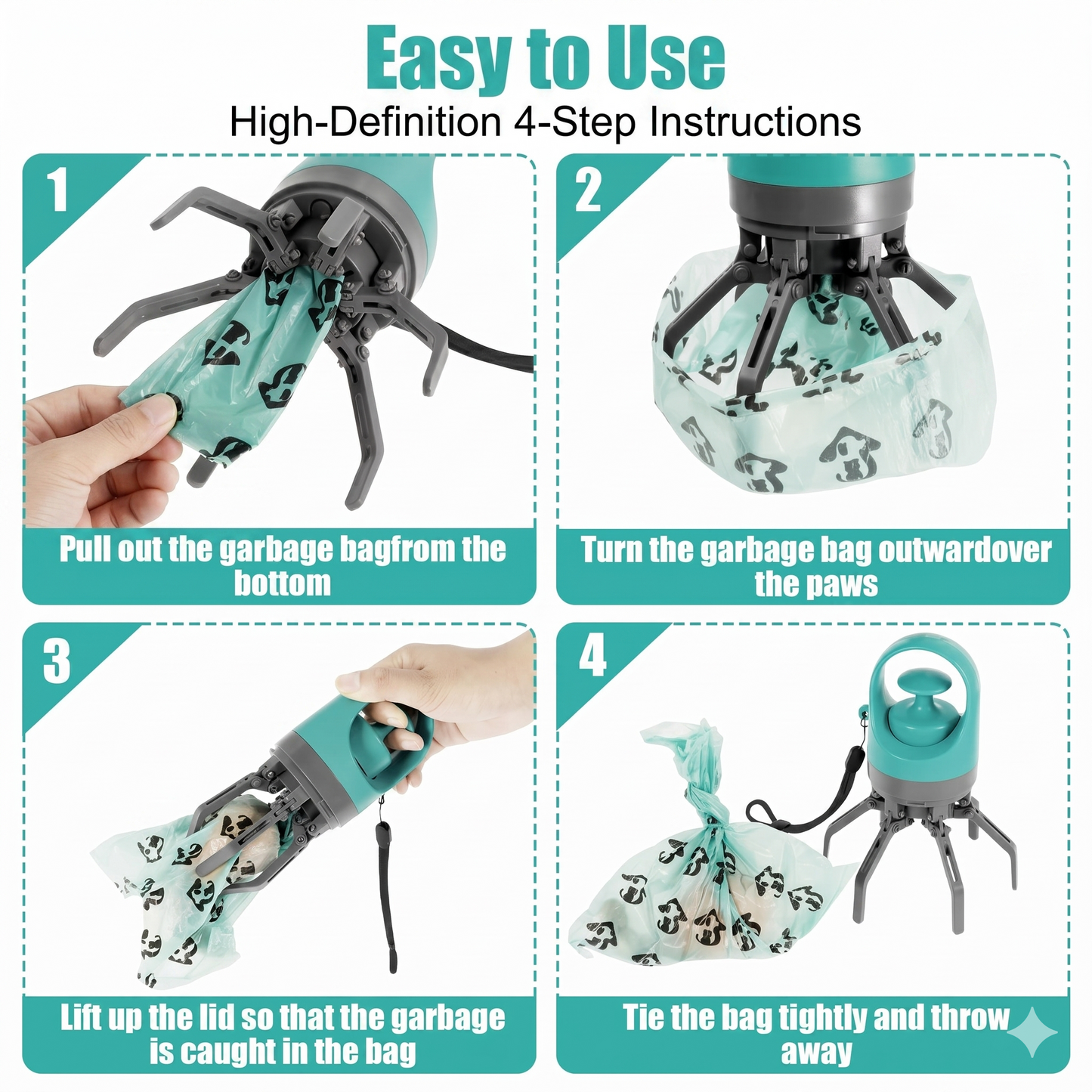 WasteAway™ Dog Poop Scooper – Portable Hands-Free Pet Waste Scooper with Waste Bags | Aviora