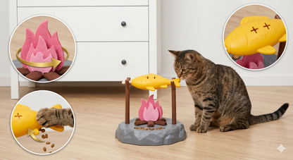 SnackChase™ Interactive Cat Treat Dispenser – Rotating Puzzle Feeder Toy for Indoor Cats | Aviora